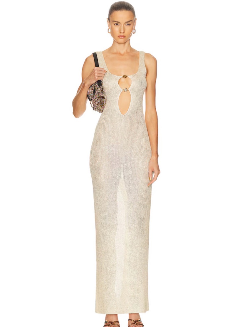 Bananhot Sheila Maxi Dress in Glitter Macadamia Size XS/S
